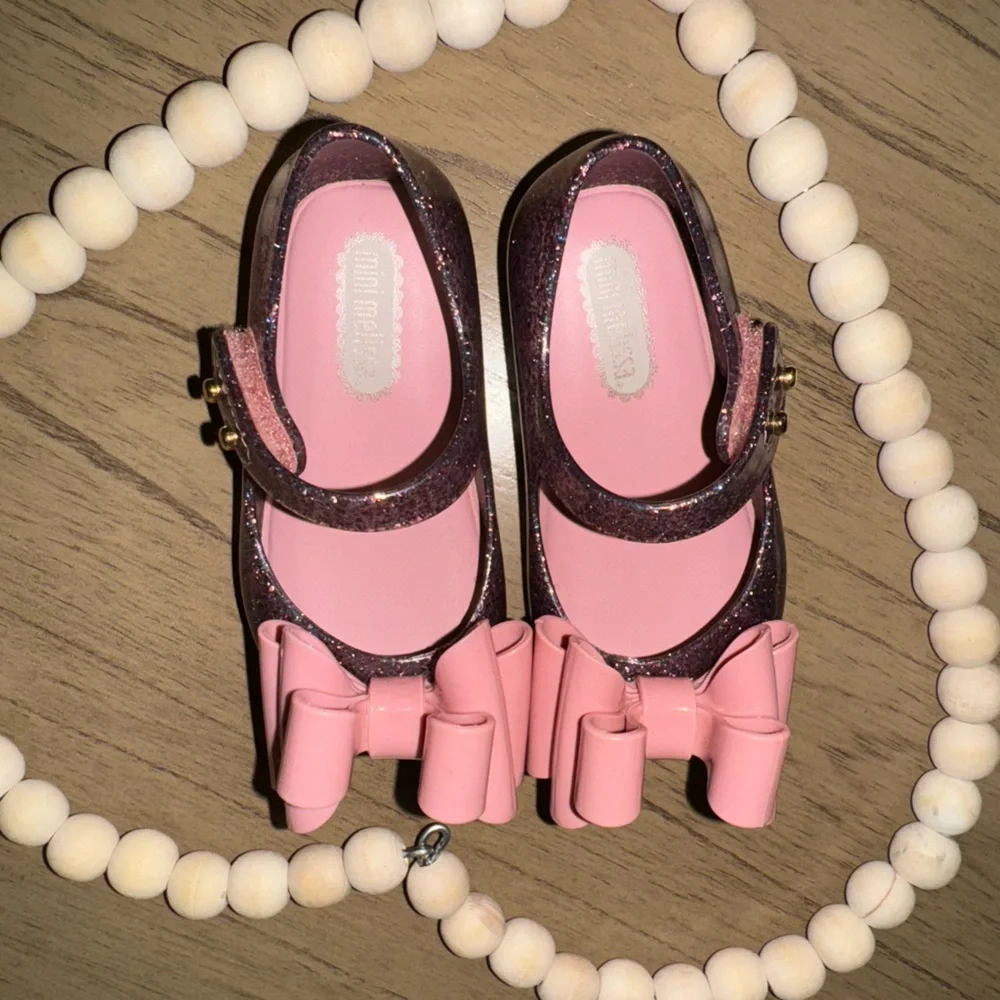 Mini Melissa sparkling sandals with a bow shoes size 5